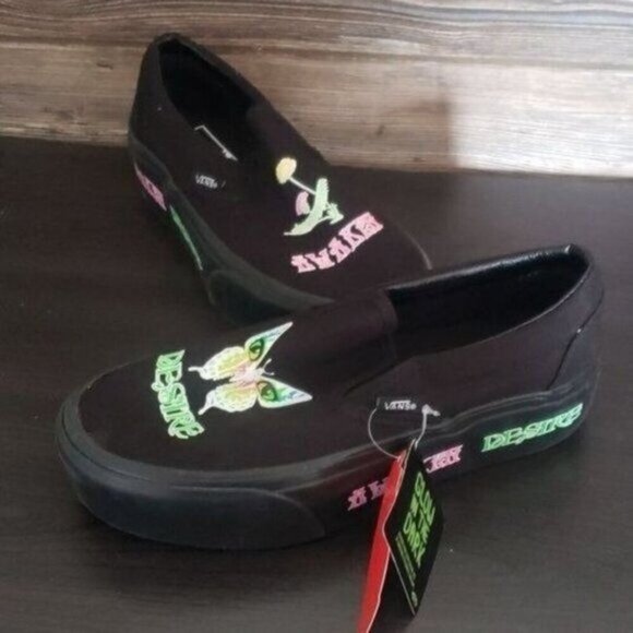 New Vans Classic Slip Womens Platform Shoes Size 6.5 Butterfly Glow in The Dark - Picture 1 of 11